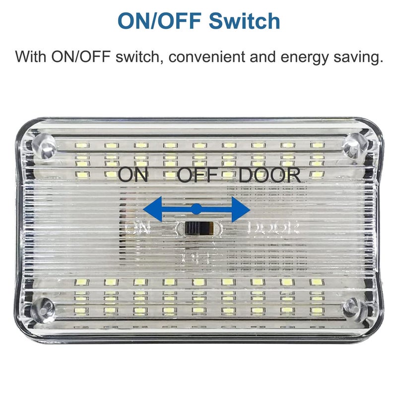 Linkhood مجموعة لينكهود 2-pack DC 12V 36 LED ضوء سقف داخلي للسيارة والشاحنة والمركبات باللون الأبيض مع مفتاح تشغيل/إيقاف للسيارات والفانات ومركبات التخييم والتاكسي - Image 3